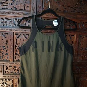 PINK Victoria's Secret Olive and Black Muscle Tee